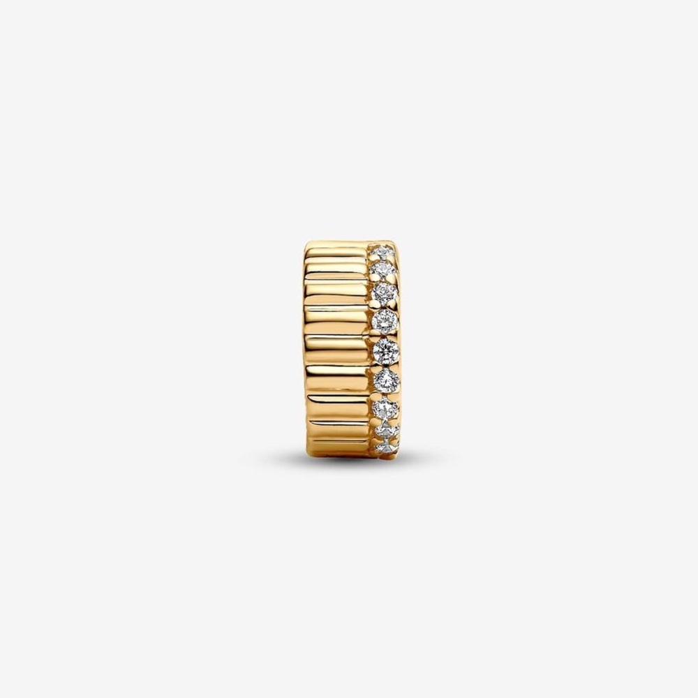 Pandora Ribbed Clip Charm - Picture 2 of 6